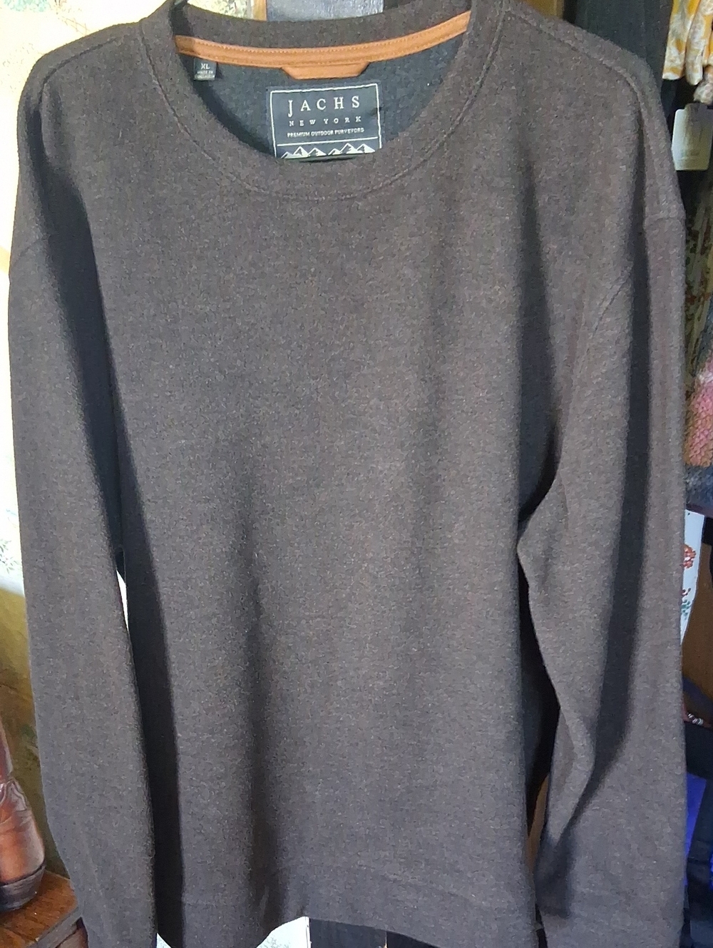 NEW Jachs Men's Dark Brown Crewneck Sweater